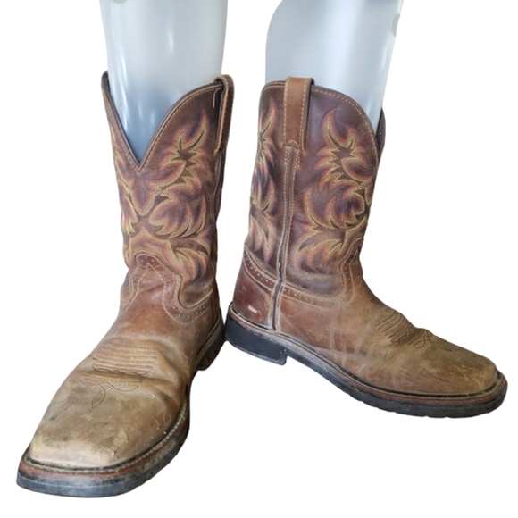 Justin Original Work Men Stampede Rugged Cowhide Work Square Toe SE4681/ 10.5 EE - Picture 5 of 17